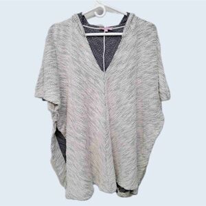 Calypso St. Barth Hoodie Poncho Sweater OS Beige‎ Herringbone Baja Hippie Boho